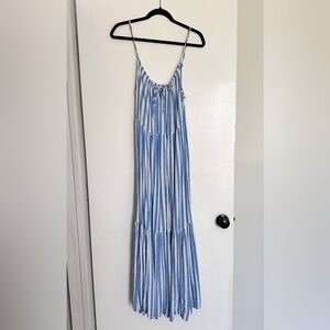 Old Navy Blue and White Striped Maxi Dress